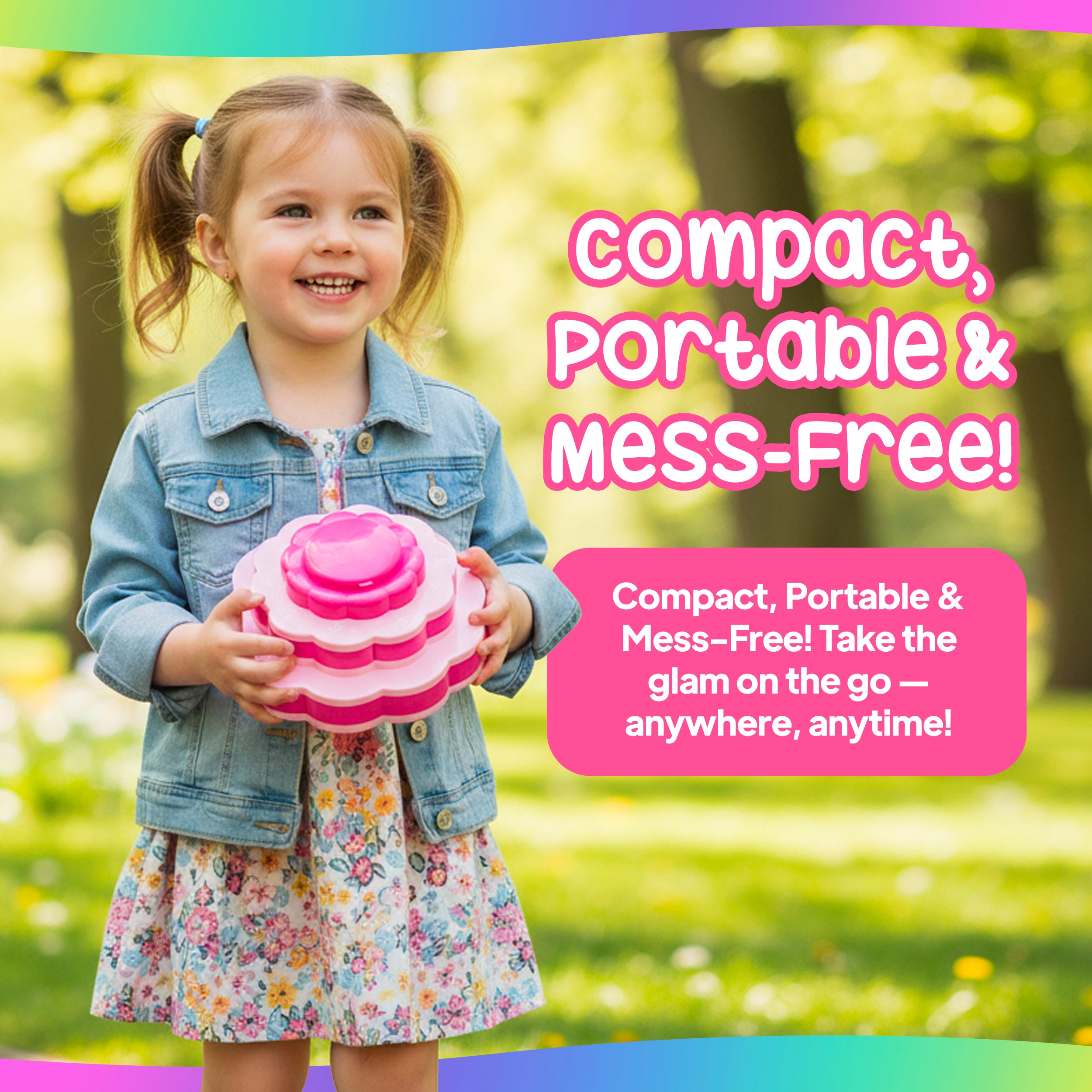 Kids Makeup Kit for Girls – Washable 5-Layer Pretend Play Cosmetics Set