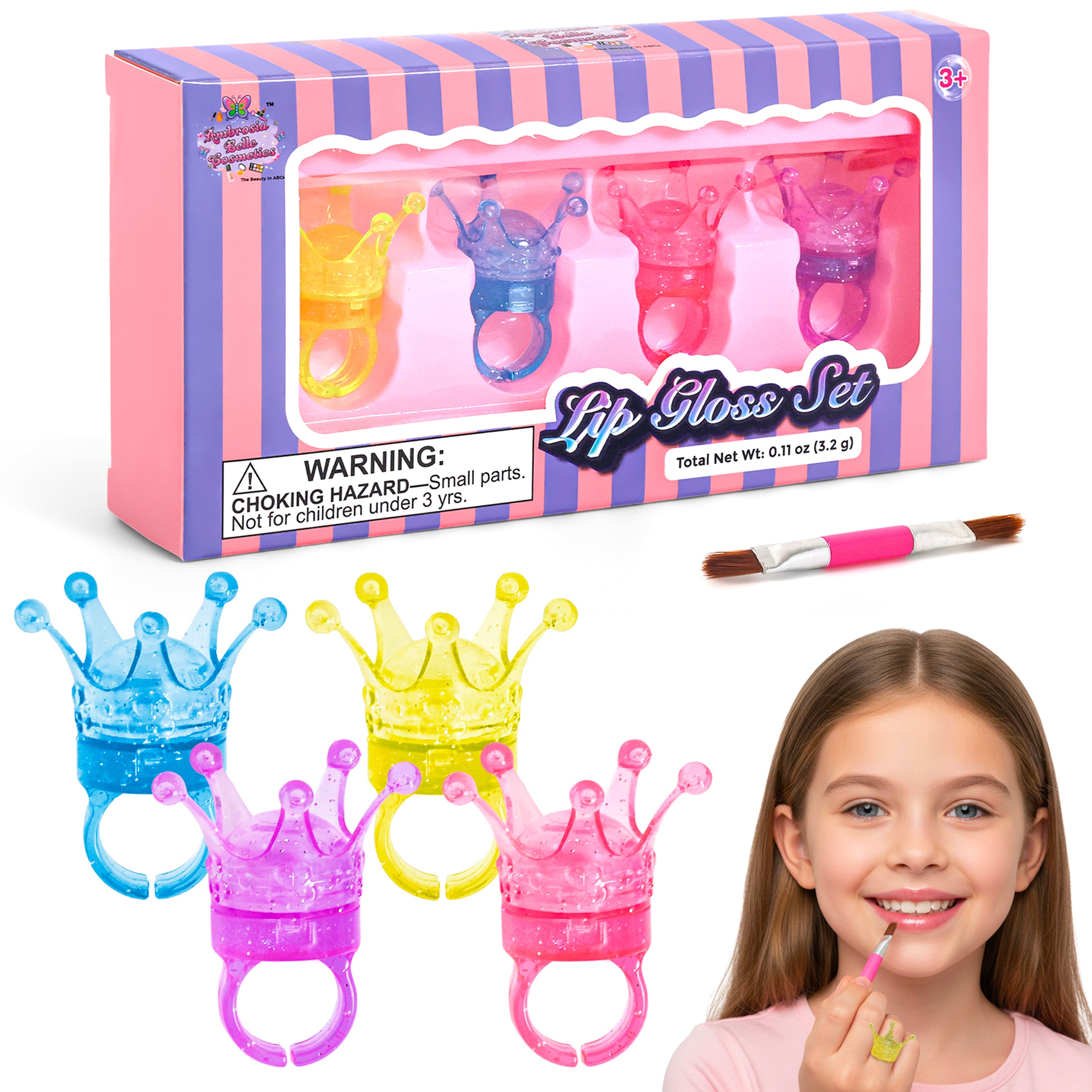 crown lip gloss ring for girls
