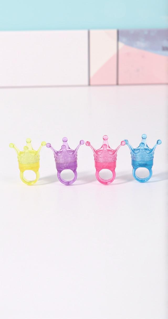 Lip Gloss Ring Set for Girls – Crown Shaped Washable Kids Lip Gloss